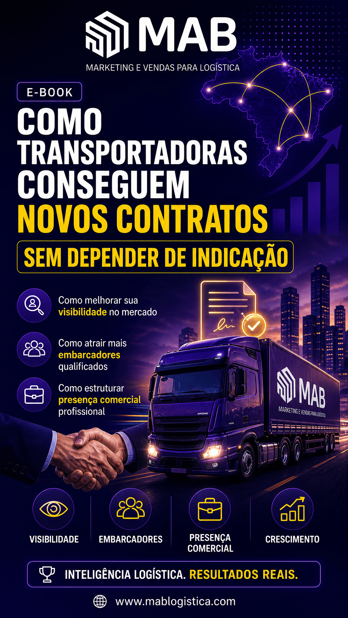 Capa do guia: Como Transportadoras Conseguem Novos Contratos